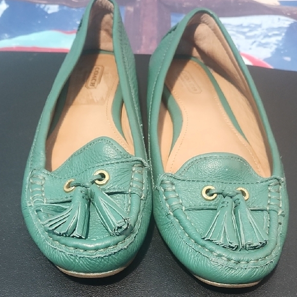 Coach Shoes - Coach Women's Green Leather Loafers